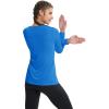 imageMAGCOMSEN Womens T Shirts VNeck Long Sleeve UPF 50 UV Sun Shirt Quick Dry Performance Tees Workout Swim TopsBlue Green