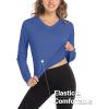 imageMAGCOMSEN Womens T Shirts VNeck Long Sleeve UPF 50 UV Sun Shirt Quick Dry Performance Tees Workout Swim TopsBlue Grey