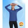 imageMAGCOMSEN Womens T Shirts VNeck Long Sleeve UPF 50 UV Sun Shirt Quick Dry Performance Tees Workout Swim TopsBlue Grey