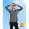 imageMAGCOMSEN Womens T Shirts VNeck Long Sleeve UPF 50 UV Sun Shirt Quick Dry Performance Tees Workout Swim TopsDark Grey