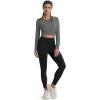 imageMAGCOMSEN Womens T Shirts VNeck Long Sleeve UPF 50 UV Sun Shirt Quick Dry Performance Tees Workout Swim TopsDark Grey