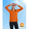 imageMAGCOMSEN Womens T Shirts VNeck Long Sleeve UPF 50 UV Sun Shirt Quick Dry Performance Tees Workout Swim TopsDark Orange