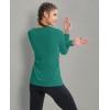 imageMAGCOMSEN Womens T Shirts VNeck Long Sleeve UPF 50 UV Sun Shirt Quick Dry Performance Tees Workout Swim TopsEmerald Green