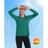 imageMAGCOMSEN Womens T Shirts VNeck Long Sleeve UPF 50 UV Sun Shirt Quick Dry Performance Tees Workout Swim TopsEmerald Green
