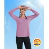 imageMAGCOMSEN Womens T Shirts VNeck Long Sleeve UPF 50 UV Sun Shirt Quick Dry Performance Tees Workout Swim TopsGrey Pruple