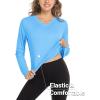 imageMAGCOMSEN Womens T Shirts VNeck Long Sleeve UPF 50 UV Sun Shirt Quick Dry Performance Tees Workout Swim TopsIce Blue