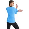 imageMAGCOMSEN Womens T Shirts VNeck Long Sleeve UPF 50 UV Sun Shirt Quick Dry Performance Tees Workout Swim TopsIce Blue