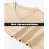 imageMAGCOMSEN Womens T Shirts VNeck Long Sleeve UPF 50 UV Sun Shirt Quick Dry Performance Tees Workout Swim TopsLight Apricot