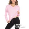 imageMAGCOMSEN Womens T Shirts VNeck Long Sleeve UPF 50 UV Sun Shirt Quick Dry Performance Tees Workout Swim TopsLight Pink