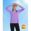 imageMAGCOMSEN Womens T Shirts VNeck Long Sleeve UPF 50 UV Sun Shirt Quick Dry Performance Tees Workout Swim TopsLight Purple