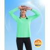 imageMAGCOMSEN Womens T Shirts VNeck Long Sleeve UPF 50 UV Sun Shirt Quick Dry Performance Tees Workout Swim TopsMint Green