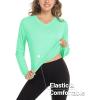 imageMAGCOMSEN Womens T Shirts VNeck Long Sleeve UPF 50 UV Sun Shirt Quick Dry Performance Tees Workout Swim TopsMint Green