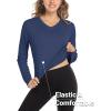 imageMAGCOMSEN Womens T Shirts VNeck Long Sleeve UPF 50 UV Sun Shirt Quick Dry Performance Tees Workout Swim TopsNavy