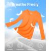 imageMAGCOMSEN Womens T Shirts VNeck Long Sleeve UPF 50 UV Sun Shirt Quick Dry Performance Tees Workout Swim TopsOrange