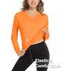 imageMAGCOMSEN Womens T Shirts VNeck Long Sleeve UPF 50 UV Sun Shirt Quick Dry Performance Tees Workout Swim TopsOrange