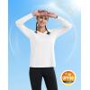 imageMAGCOMSEN Womens T Shirts VNeck Long Sleeve UPF 50 UV Sun Shirt Quick Dry Performance Tees Workout Swim TopsWhite