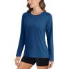 imageMAGCOMSEN Womens Long Sleeve Shirts UPF 50 Sun Protection Running Fishing Workout T ShirtsDark Blue