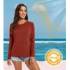 imageMAGCOMSEN Womens Long Sleeve Shirts UPF 50 Sun Protection Running Fishing Workout T ShirtsDark Orange