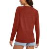 imageMAGCOMSEN Womens Long Sleeve Shirts UPF 50 Sun Protection Running Fishing Workout T ShirtsDark Orange