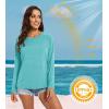 imageMAGCOMSEN Womens Long Sleeve Shirts UPF 50 Sun Protection Running Fishing Workout T ShirtsLight Green