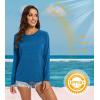 imageMAGCOMSEN Womens Long Sleeve Shirts UPF 50 Sun Protection Running Fishing Workout T ShirtsMiddle Blue