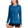 imageMAGCOMSEN Womens Long Sleeve Shirts UPF 50 Sun Protection Running Fishing Workout T ShirtsMiddle Blue