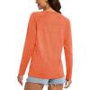 imageMAGCOMSEN Womens Long Sleeve Shirts UPF 50 Sun Protection Running Fishing Workout T ShirtsOrange