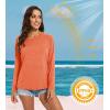 imageMAGCOMSEN Womens Long Sleeve Shirts UPF 50 Sun Protection Running Fishing Workout T ShirtsOrange