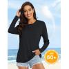 imageMAGCOMSEN Womens UPF 50 Long Sleeve Shirts SPF Sun Protection Atheltic Shirts Quick Dry Rash Guard Swim TopsBlack