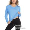 imageMAGCOMSEN Womens UPF 50 Long Sleeve Shirts SPF Sun Protection Atheltic Shirts Quick Dry Rash Guard Swim TopsCascade Blue