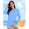 imageMAGCOMSEN Womens UPF 50 Long Sleeve Shirts SPF Sun Protection Atheltic Shirts Quick Dry Rash Guard Swim TopsCascade Blue