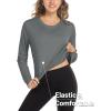 imageMAGCOMSEN Womens UPF 50 Long Sleeve Shirts SPF Sun Protection Atheltic Shirts Quick Dry Rash Guard Swim TopsGrey