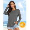 imageMAGCOMSEN Womens UPF 50 Long Sleeve Shirts SPF Sun Protection Atheltic Shirts Quick Dry Rash Guard Swim TopsGrey