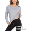 imageMAGCOMSEN Womens UPF 50 Long Sleeve Shirts SPF Sun Protection Atheltic Shirts Quick Dry Rash Guard Swim TopsLight Grey