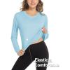 imageMAGCOMSEN Womens UPF 50 Long Sleeve Shirts SPF Sun Protection Atheltic Shirts Quick Dry Rash Guard Swim TopsLight Lake Blue