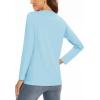 imageMAGCOMSEN Womens UPF 50 Long Sleeve Shirts SPF Sun Protection Atheltic Shirts Quick Dry Rash Guard Swim TopsLight Lake Blue