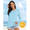 imageMAGCOMSEN Womens UPF 50 Long Sleeve Shirts SPF Sun Protection Atheltic Shirts Quick Dry Rash Guard Swim TopsLight Lake Blue
