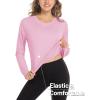 imageMAGCOMSEN Womens UPF 50 Long Sleeve Shirts SPF Sun Protection Atheltic Shirts Quick Dry Rash Guard Swim TopsLight Pink
