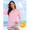 imageMAGCOMSEN Womens UPF 50 Long Sleeve Shirts SPF Sun Protection Atheltic Shirts Quick Dry Rash Guard Swim TopsLight Pink