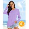 imageMAGCOMSEN Womens UPF 50 Long Sleeve Shirts SPF Sun Protection Atheltic Shirts Quick Dry Rash Guard Swim TopsLight Purple