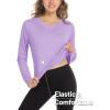 imageMAGCOMSEN Womens UPF 50 Long Sleeve Shirts SPF Sun Protection Atheltic Shirts Quick Dry Rash Guard Swim TopsLight Purple