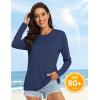 imageMAGCOMSEN Womens UPF 50 Long Sleeve Shirts SPF Sun Protection Atheltic Shirts Quick Dry Rash Guard Swim TopsNavy Blue