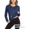 imageMAGCOMSEN Womens UPF 50 Long Sleeve Shirts SPF Sun Protection Atheltic Shirts Quick Dry Rash Guard Swim TopsNavy Blue