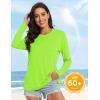 imageMAGCOMSEN Womens UPF 50 Long Sleeve Shirts SPF Sun Protection Atheltic Shirts Quick Dry Rash Guard Swim TopsNeon Green