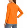 imageMAGCOMSEN Womens UPF 50 Long Sleeve Shirts SPF Sun Protection Atheltic Shirts Quick Dry Rash Guard Swim TopsNeon Orange