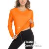 imageMAGCOMSEN Womens UPF 50 Long Sleeve Shirts SPF Sun Protection Atheltic Shirts Quick Dry Rash Guard Swim TopsNeon Orange