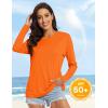 imageMAGCOMSEN Womens UPF 50 Long Sleeve Shirts SPF Sun Protection Atheltic Shirts Quick Dry Rash Guard Swim TopsNeon Orange