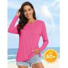 imageMAGCOMSEN Womens UPF 50 Long Sleeve Shirts SPF Sun Protection Atheltic Shirts Quick Dry Rash Guard Swim TopsRosy Red