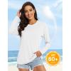 imageMAGCOMSEN Womens UPF 50 Long Sleeve Shirts SPF Sun Protection Atheltic Shirts Quick Dry Rash Guard Swim TopsWhite