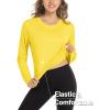 imageMAGCOMSEN Womens UPF 50 Long Sleeve Shirts SPF Sun Protection Atheltic Shirts Quick Dry Rash Guard Swim TopsYellow